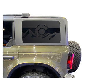 State of Colorado w/Mountains Decals for 2021 - 2023 Ford Bronco 4-Door Windows - Matte Black