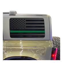 Load image into Gallery viewer, USA Flag with Green Line Decal for 2021 - 2023 Ford Bronco 4-Door Windows - Matte Black
