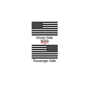USA Flag Decal for 2021 - 2024 Ford Bronco 4-Door Windows - Matte Black
