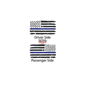Distressed Flag Decal for 2021 - 2024 Ford Bronco 4-Door Windows - Matte Black