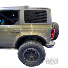 Load image into Gallery viewer, Distressed Flag Decal for 2021 - 2024 Ford Bronco 4-Door Windows - Matte Black
