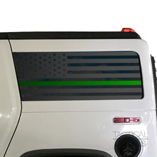 Load image into Gallery viewer, USA Flag w/Green Line Decal for 2002-2009 Hummer H2 3rd Windows - Matte Black
