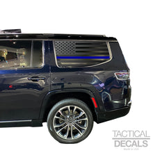 Load image into Gallery viewer, USA Flag w/Blue Line Decal for 2022-2023 Jeep Grand Wagoneer 3rd Windows - Matte Black
