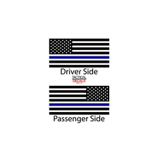 Load image into Gallery viewer, USA Flag w/Blue Line Decal for 2022-2024 Jeep Grand Wagoneer 3rd Windows - Matte Black
