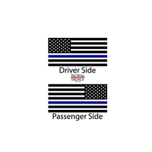Load image into Gallery viewer, USA Flag w/Blue Line Decal for 2022-2023 Jeep Grand Wagoneer 3rd Windows - Matte Black
