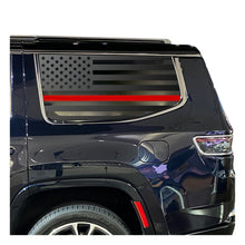 Load image into Gallery viewer, USA Flag w/Red Line Decal for 2022-2024 Jeep Grand Wagoneer 3rd Windows - Matte Black
