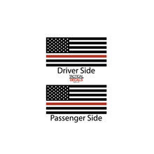 Load image into Gallery viewer, USA Flag w/Red Line Decal for 2022-2024 Jeep Grand Wagoneer 3rd Windows - Matte Black
