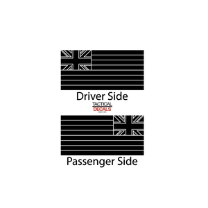 State of Hawaii Flag Design Decal for 2022-2023 Jeep Grand Wagoneer 3rd Windows - Matte Black
