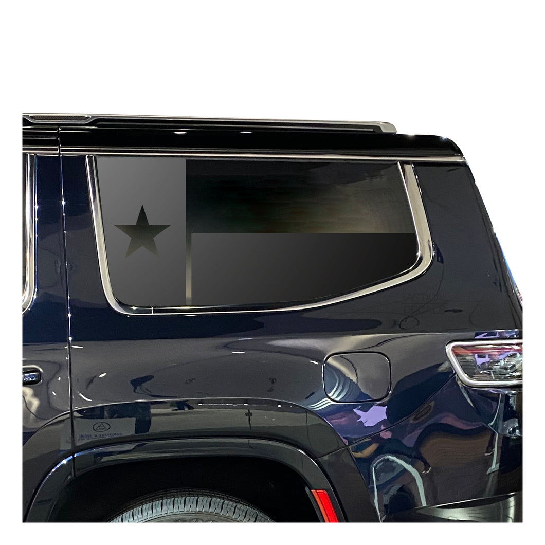 State of Texas Flag Design Decal for 2022-2024 Jeep Grand Wagoneer 3rd Windows - Matte Black