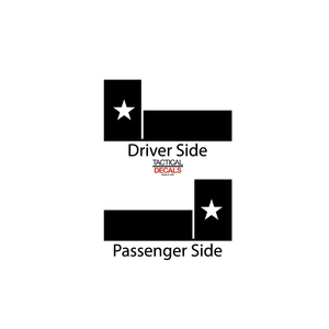 State of Texas Flag Design Decal for 2022-2023 Jeep Grand Wagoneer 3rd Windows - Matte Black