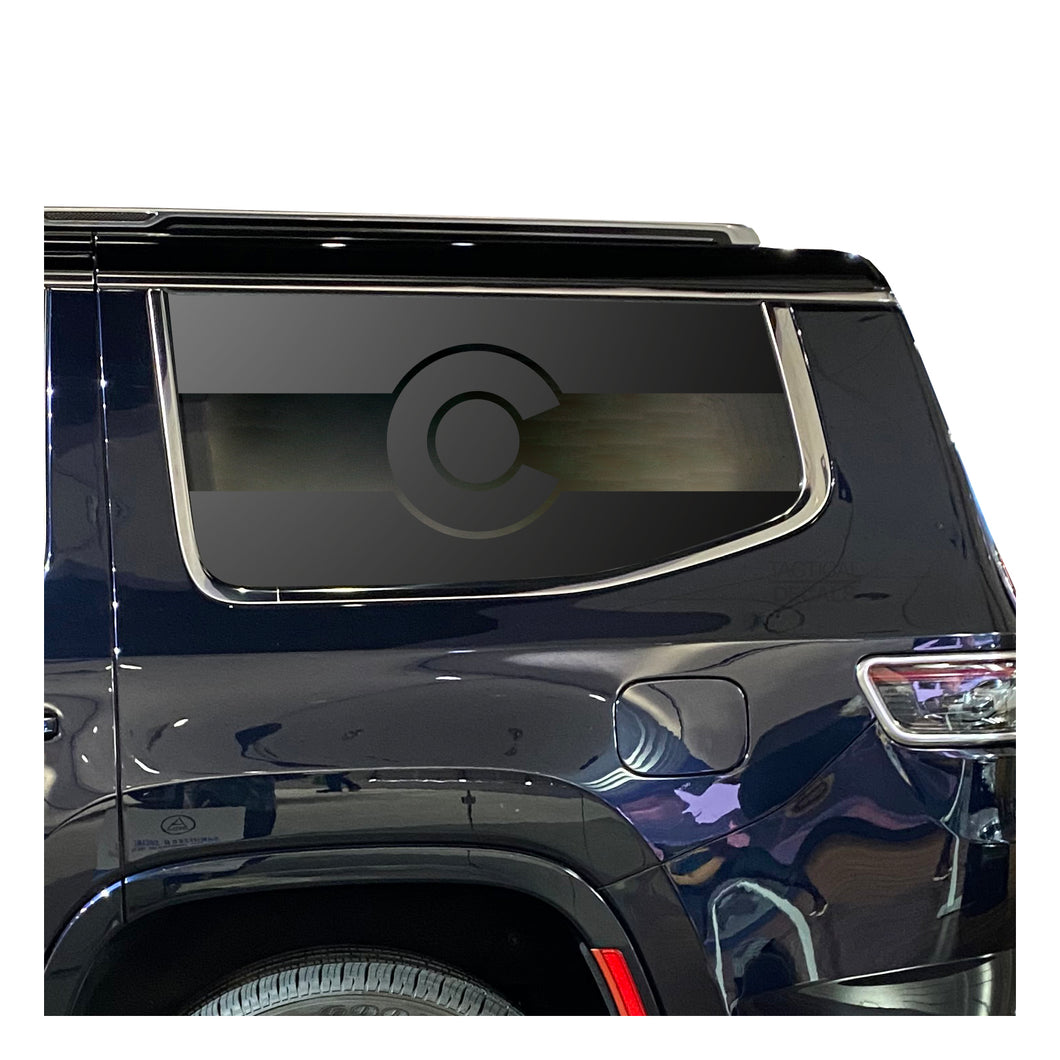 State of Colorado Flag Design Decal for 2022-2023 Jeep Grand Wagoneer 3rd Windows - Matte Black