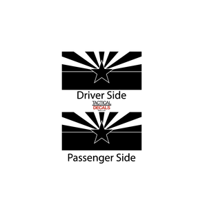 State of Arizona Flag Design Decal for 2022-2023 Jeep Grand Wagoneer 3rd Windows - Matte Black