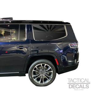 State of Arizona Flag Design Decal for 2022-2023 Jeep Grand Wagoneer 3rd Windows - Matte Black