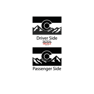 State of Colorado Flag w/ Mountain Scene Decal for 2010-2022 Lexus GX460 3rd Windows - Matte Black