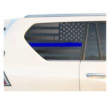 Load image into Gallery viewer, Distressed USA Flag w/Blue Line Decal for 2010-2020 Lexus GX460 3rd Windows - Matte Black
