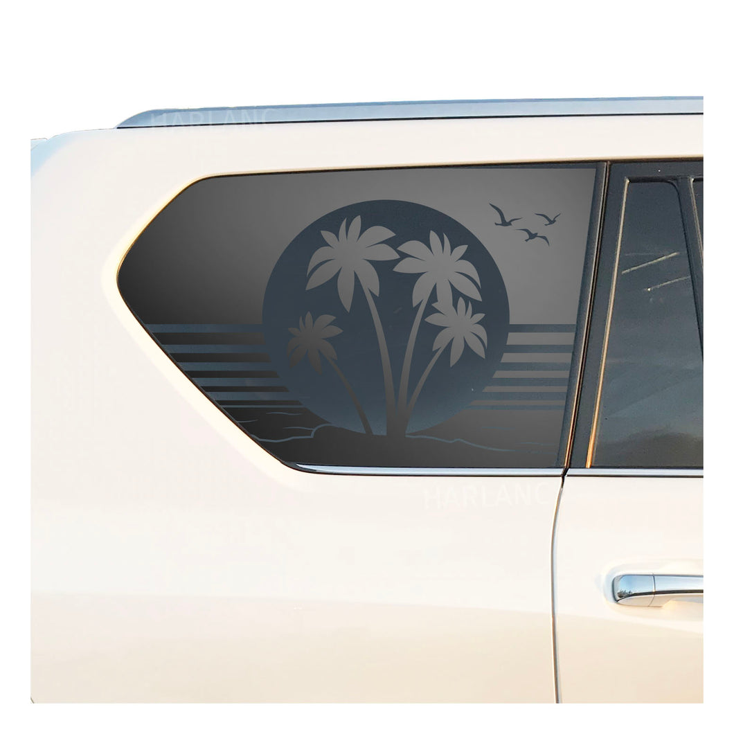 Beach Scene Decal for 2010-2023 Lexus GX460 3rd Windows - Matte Black