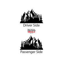 Load image into Gallery viewer, Tactical Decals Outdoor Mountain Scene Decal for 2014-2020 Chevy Colorado Rear Door Windows - Matte Black
