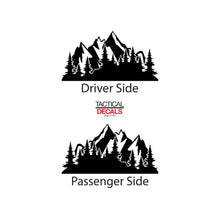 Load image into Gallery viewer, Tactical Decals Outdoors Mountain Scene Decal for 2015-2020 Chevy Tahoe 3rd Windows - Matte Black
