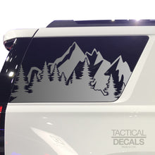 Load image into Gallery viewer, Tactical Decals Outdoors Mountain Scene Decal for 2015-2020 Chevy Tahoe 3rd Windows - Matte Black
