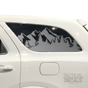 Tactical Decals Outdoors Mountain Scene Decal for 2011 - 2020 Dodge Durango 3rd Windows - Matte Black