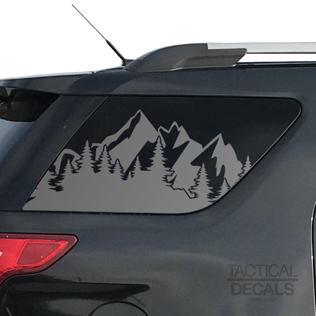 Tactical Decals Outdoor Mountain Sceen Decal for 2011-2019 Ford Explorer 3rd Windows - Matte Black