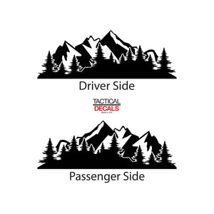 Tactical Decals Outdoors Mountain Scene Decal for 2020 Ford Explorer 3rd Windows - Matte Black