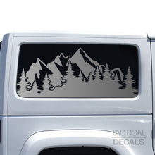 Load image into Gallery viewer, Tactical Decals Outdoors Mountain Scene Decal for 2007 - 2020 Jeep Wrangler 2 Door only - Hardtop Windows - Matte Black
