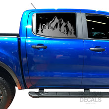 Load image into Gallery viewer, Outdoors Mountain Scene Decal for 2020 Ford Ranger Rear door Windows - Matte Black V2
