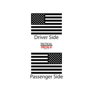 USA Flag Decal for 2014-2020 Chevy Colorado Rear Door Windows - Matte Black
