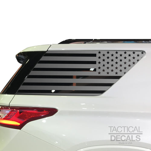 Tactical Decals USA Flag Decal for 2018-2020 Chevy Traverse 3rd Windows - Matte Black