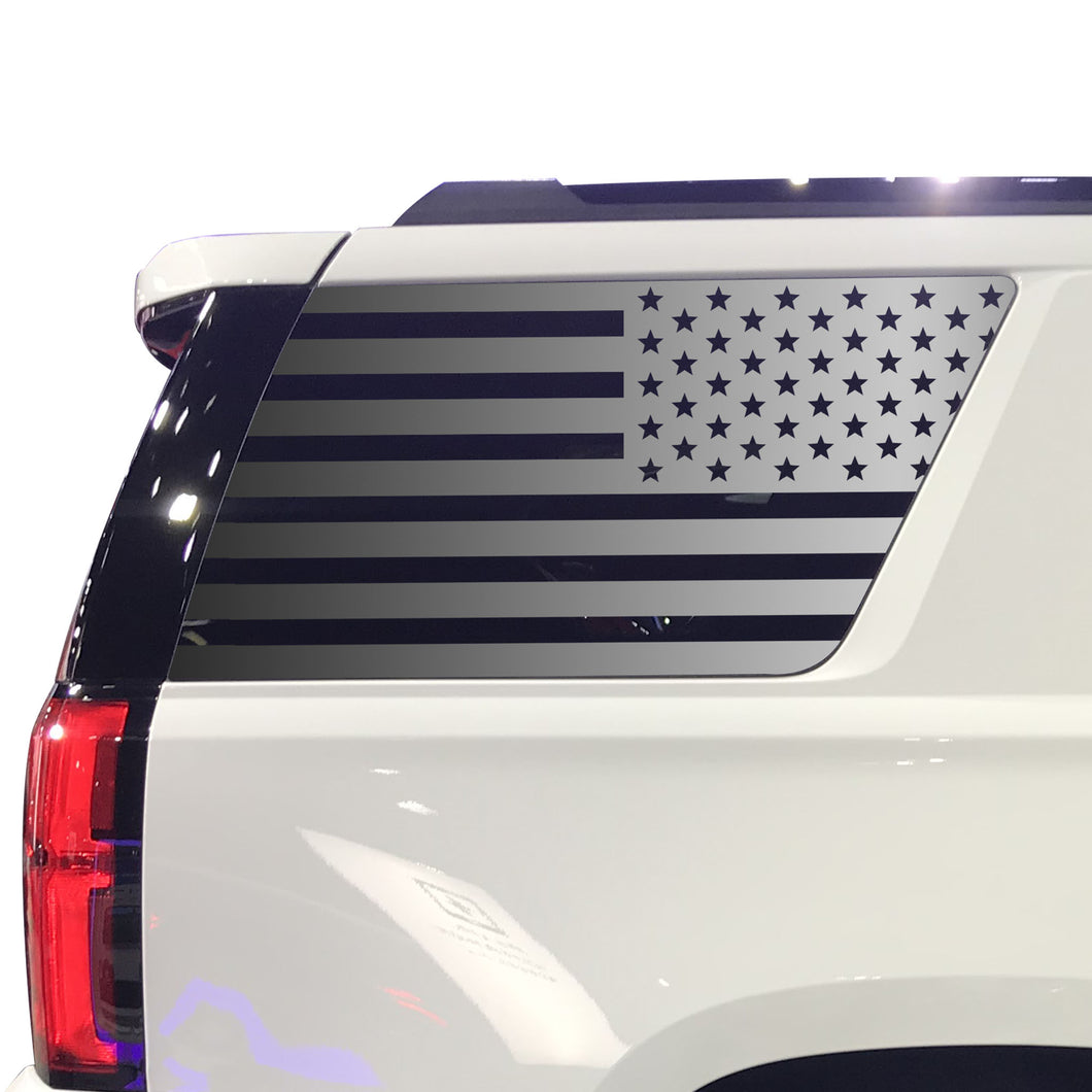 USA Flag Decal for 2015-2020 Chevy Tahoe 3rd Windows - Matte Black