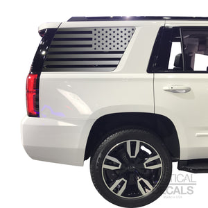 USA Flag Decal for 2015-2020 Chevy Tahoe 3rd Windows - Matte Black