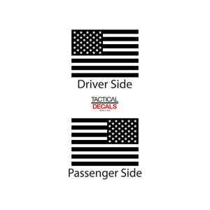 Tactical Decals USA Flag Decal for 2020 Chevy Silverado Rear Door Windows - Matte Black