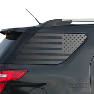USA Flag Decal for 2011-2019 Ford Explorer 3rd Windows - Matte Black