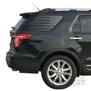 USA Flag Decal for 2011-2019 Ford Explorer 3rd Windows - Matte Black
