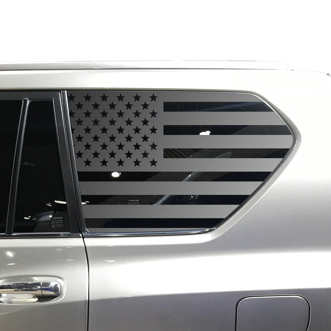 USA Flag Decal for 2010-2020 Lexus GX460 3rd Windows - Matte Black