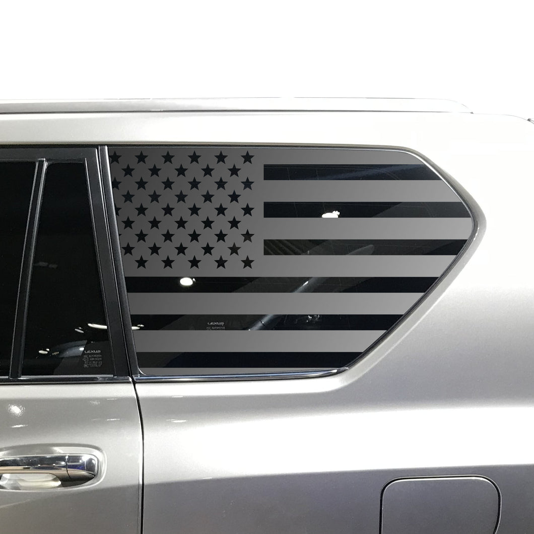 USA Flag Decal for 2015-2020 Lexus LX570 3rd Windows - Matte Black