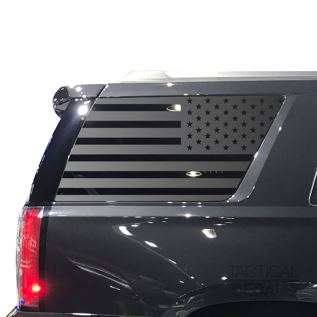 USA Flag Decal for 2015-2020 GMC Yukon 3rd Windows - Matte Black