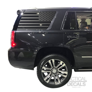 USA Flag Decal for 2015-2020 GMC Yukon 3rd Windows - Matte Black