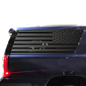 USA Flag Decal for 2015-2020 GMC Yukon XL 3rd Windows - Matte Black