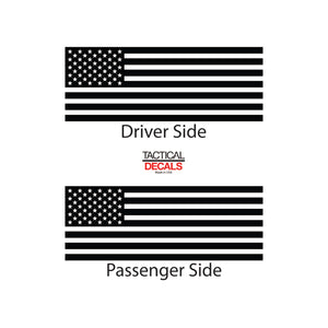 USA Flag Decal for 2002-2009 Hummer H2 3rd Windows - Matte Black