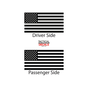 USA Flag Decal for 2006-2010 Hummer H3 3rd Windows - Matte Black