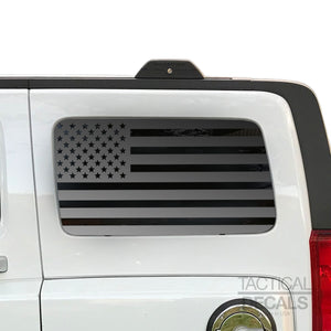 USA Flag Decal for 2006-2010 Hummer H3 3rd Windows - Matte Black