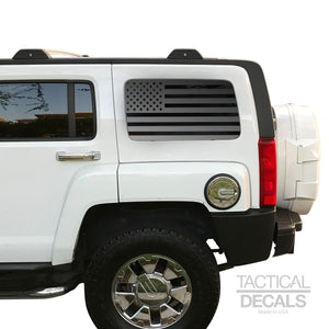 USA Flag Decal for 2006-2010 Hummer H3 3rd Windows - Matte Black