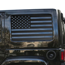 Load image into Gallery viewer, USA Flag Decal for 2007 - 2020 Tactical Decals Jeep Wrangler 4 Door only - Hardtop Windows - Matte Black
