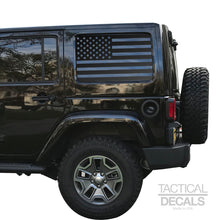 Load image into Gallery viewer, USA Flag Decal for 2007 - 2020 Tactical Decals Jeep Wrangler 4 Door only - Hardtop Windows - Matte Black
