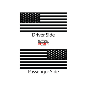 USA Flag Decal for 2007 - 2020 Jeep Wrangler 2 Door only - Hardtop Windows - Matte Black Tactical Decals