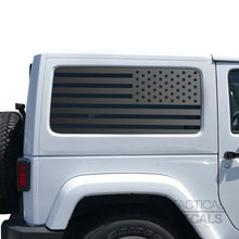 Load image into Gallery viewer, USA Flag Decal for 2007 - 2020 Jeep Wrangler 2 Door only - Hardtop Windows - Matte Black Tactical Decals
