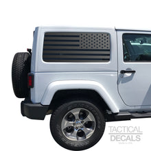 Load image into Gallery viewer, USA Flag Decal for 2007 - 2020 Jeep Wrangler 2 Door only - Hardtop Windows - Matte Black Tactical Decals
