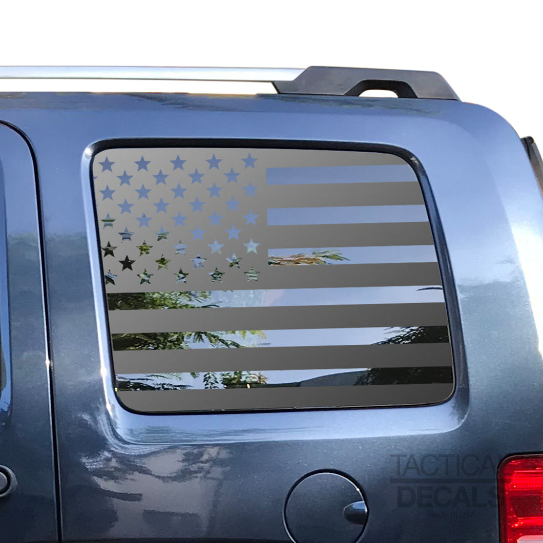 USA Flag Decal for 2008-2012 Jeep Liberty 3rd Windows - Matte Black
